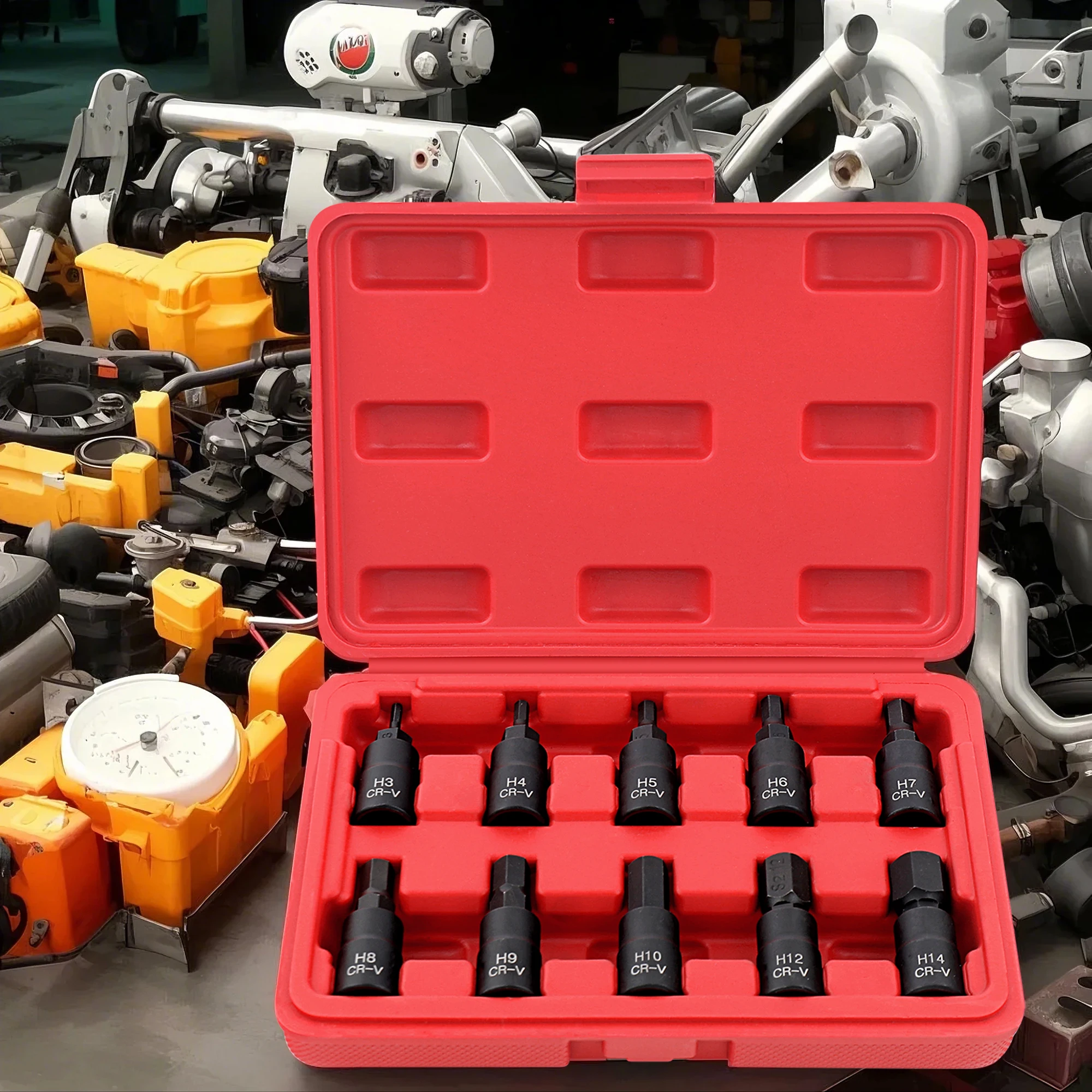 

Hexagonal Socket Set Chrome Vanadium Alloy Steel Torx Tool Socket Head for Manual Wrench S2 Blackened Box Hex Bit