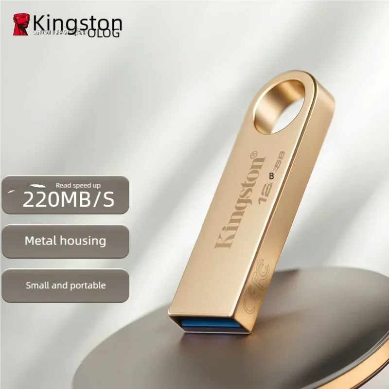 Kingston 128GB USB3.2 Gen 1 USB flash drive DTSE9G3 Large capacity metal USB flash drive Up to 220MB/s read and 100MB/s write