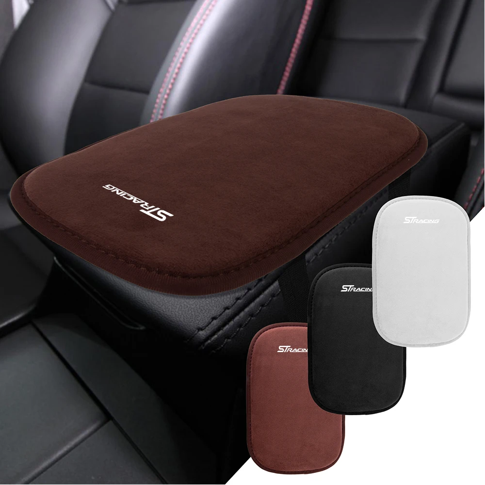 Car Armrest Box Height Pads Suede Armrest Cushion For Ford Focus MK2 MK5 Fiesta Mondeo Edge ST Mustang Auto Interior Accessories