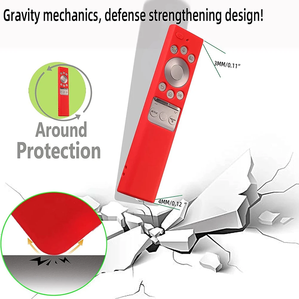 Защитный силиконовый чехол для Samsung Smart TV серии BN59, противоскользящий Ударопрочный силиконовый чехол (черный)