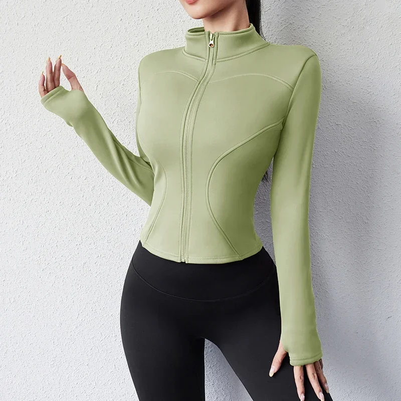 

2024 New Women's Gym fitness yoga wear running Coat Peach Morning Workout Clothes zipper up yoga jacket