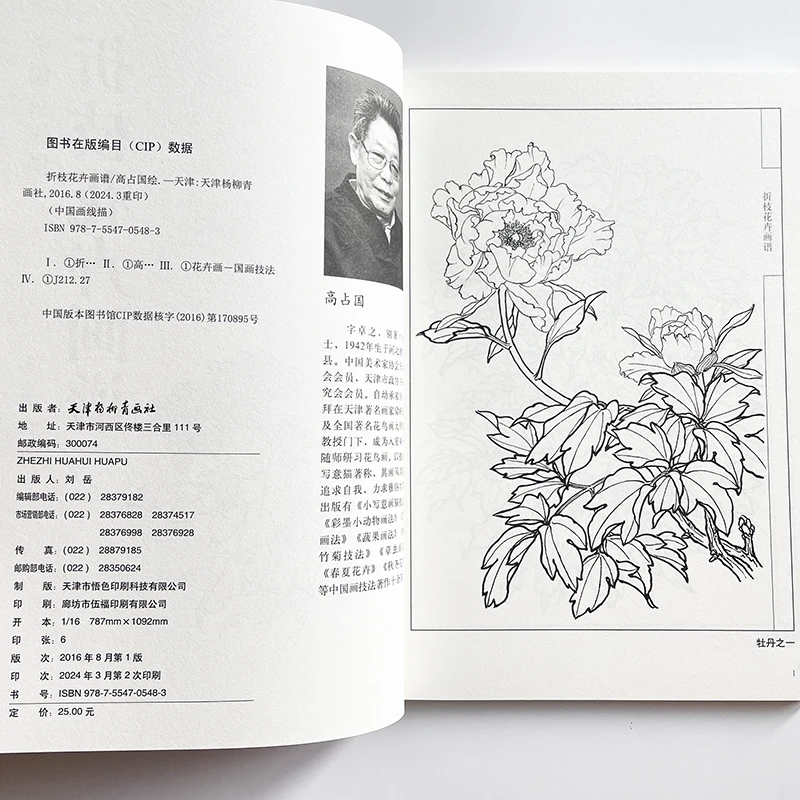 94Pages Cut-flower Branch Chinese Line Drawing Collection Coloring Book for Adults Relaxation & Anti-Anxiety Art Material