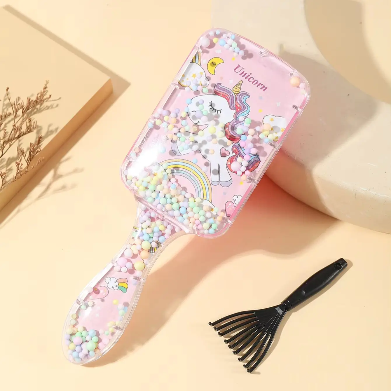 2pcs Cartoon Comb Scalp Massage Air Cushion Hairdressing Cleaning Claw Portable Hairdressing Comb Special for real hair wigs