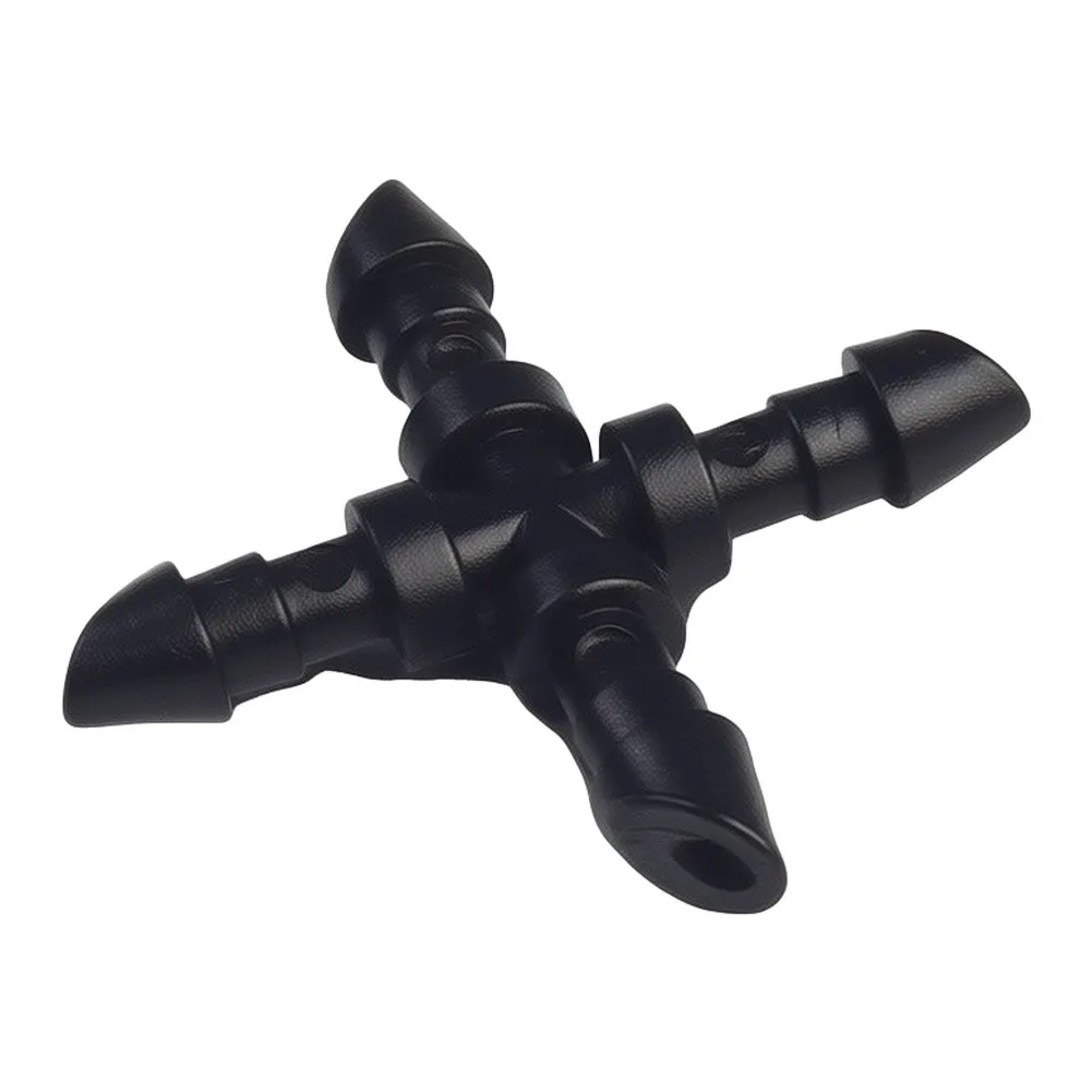 50pcs 4 Way for cross Connectors with Barbed Fittings Compatible with 4mm Tubing for Garden and Agricultural Irrigation Use