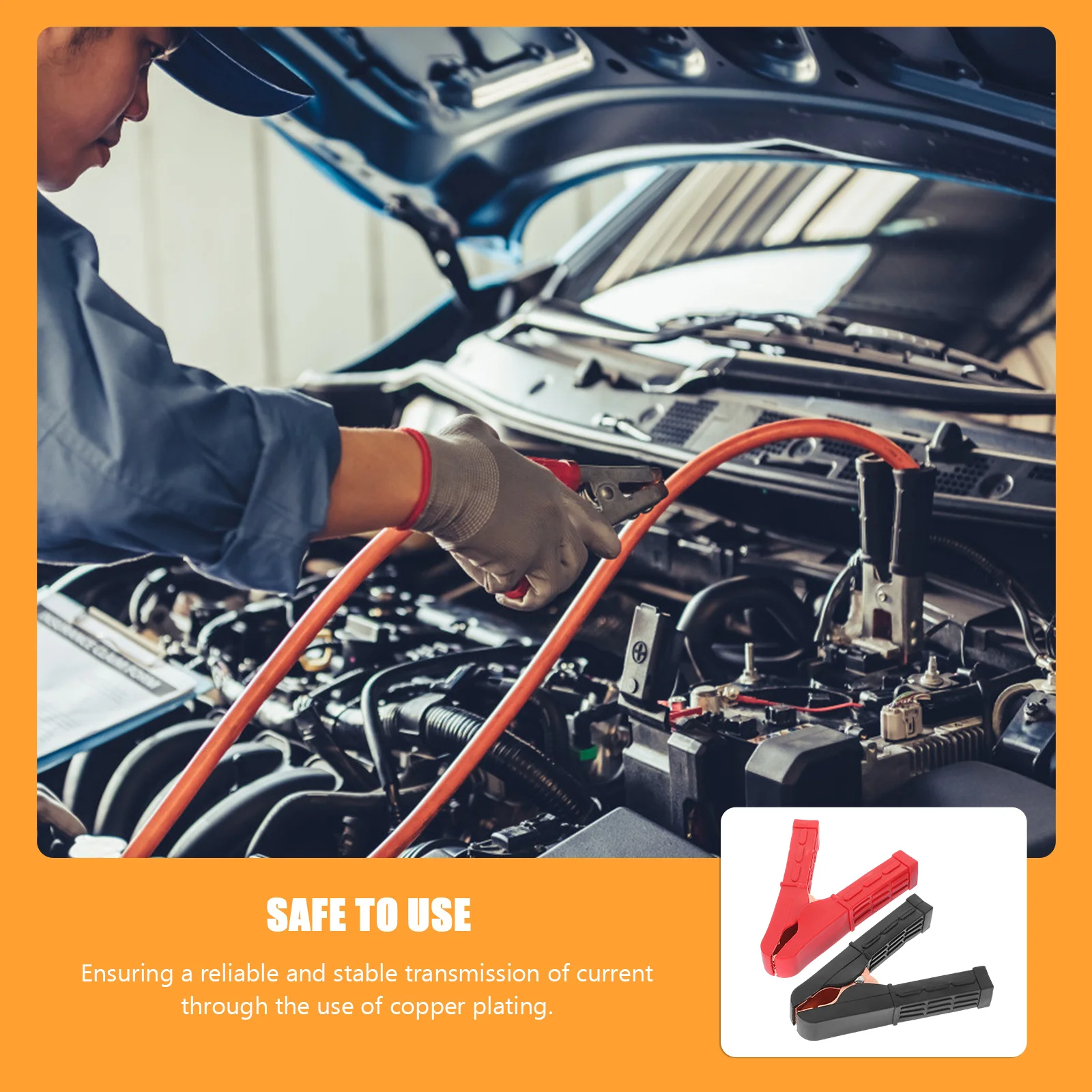 

2 шт. изолированные зажимы типа «крокодил», электрический тестовый зажим, прочные усиливающие кабели для автомобильных зажимов, зажимы для перемычек