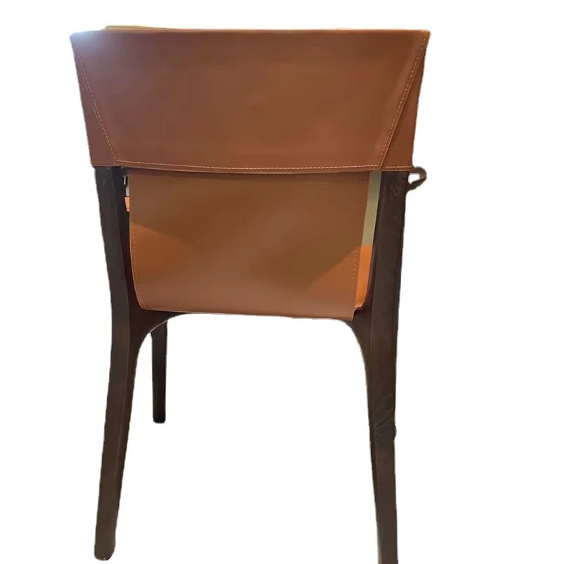 

Hotel dining chair, Italian minimalist, home modern minimalist, saddle leather coffee chair