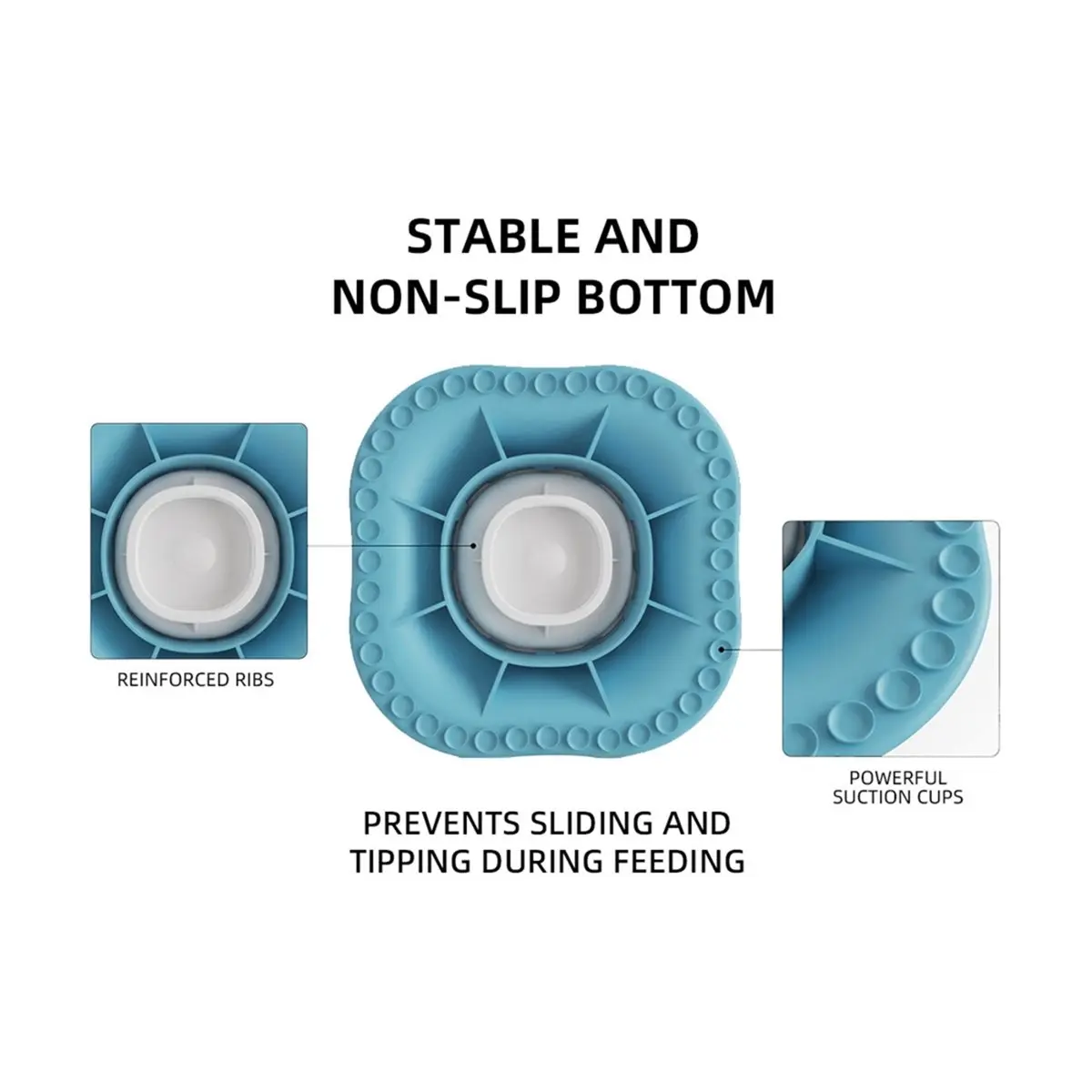 PHONE&GEAR Slow Feeder Dog Bowls with Anti-Slip Rolling Ball 5/6 Cup Licking Toy for Dogs and Cats for Liquid Thick Treat