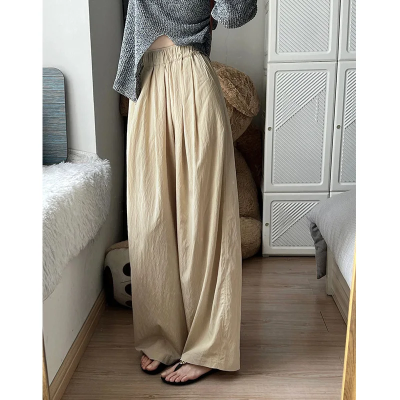 

Женские летние брюки из хлопка и льна с высокой талией, широкими штанинами, прямого кроя, в пол, для отдыха, маленькие размеры