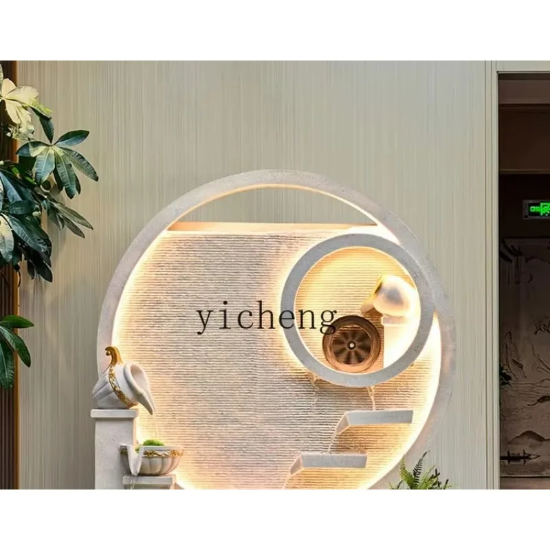 BJ-22 2 Ornament Fish Pond Wealth Attraction Entrance Living Room Humidification Landscaping Water Curtain Wall Decoration