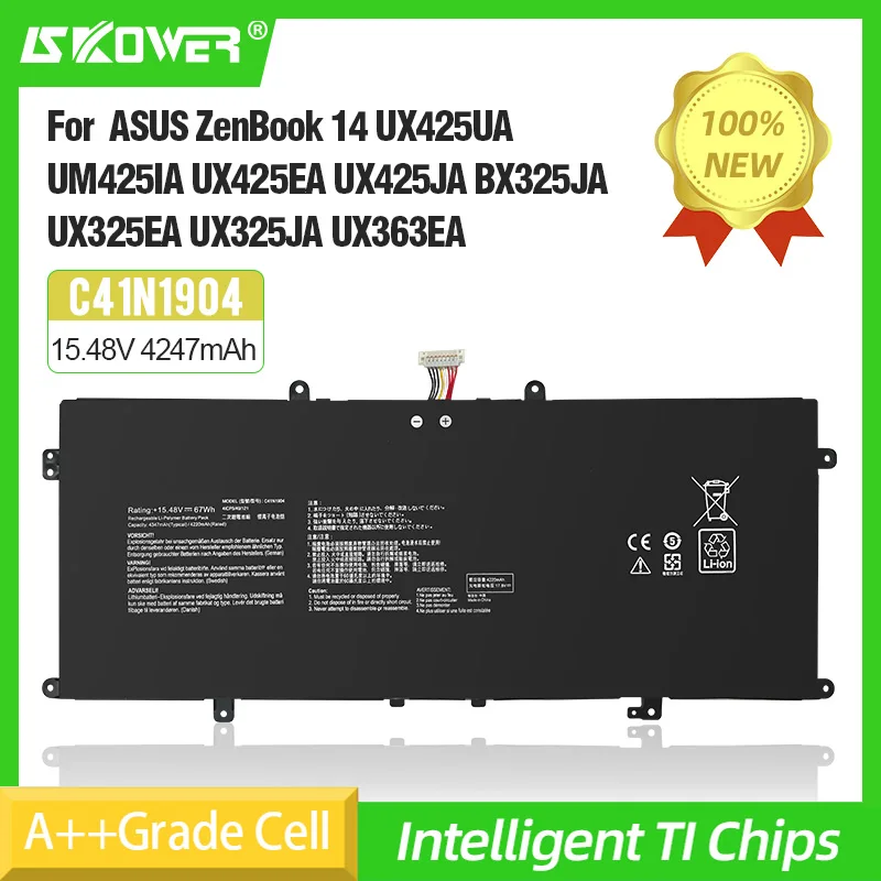 SKOWER C41N1904 Laptop Battery for ASUS ZenBook 14 UX425UA UM425IA UX425EA UX425JA BX325JA UX325EA UX325JA  C41N1904-1 baterias