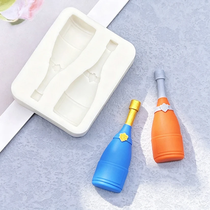 Champagner Weinflasche Silikonform Sugarcraft Schokolade Cupcake Backform Fondant Kuchen Dekorieren Werkzeuge – Detail 5