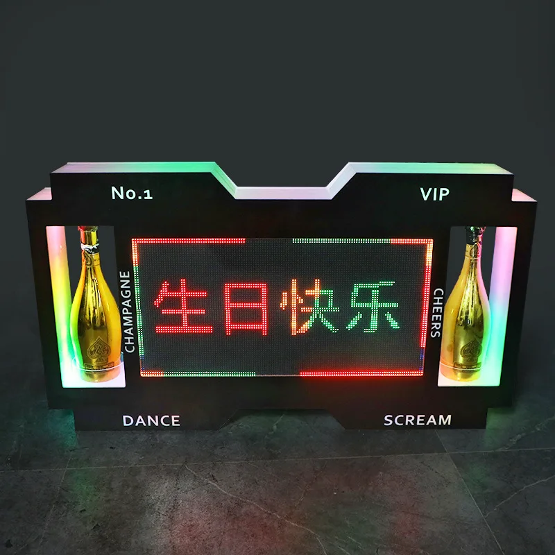 LED luminous electronic screen hand placard bar KTV acrylic scrolling subtitles bar holder nightclub wine props