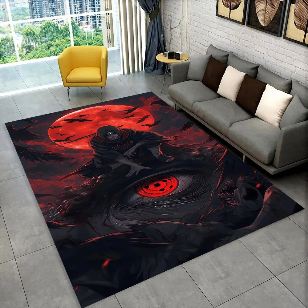 3D N-Naruto Cartoon Anime I-Itachi Teppich für Spielzimmer Schlafzimmer Wohnzimmer Sofa Heimdekoration, Kinderbereich Teppich Rutschfeste Bodenmatte