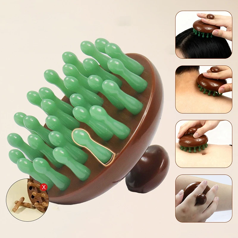 

28 Nails Head Massage Comb Circular Tooth Massage Comb Blood Circulation Multifunctional Whole Body Meridian Comb Massage Tools