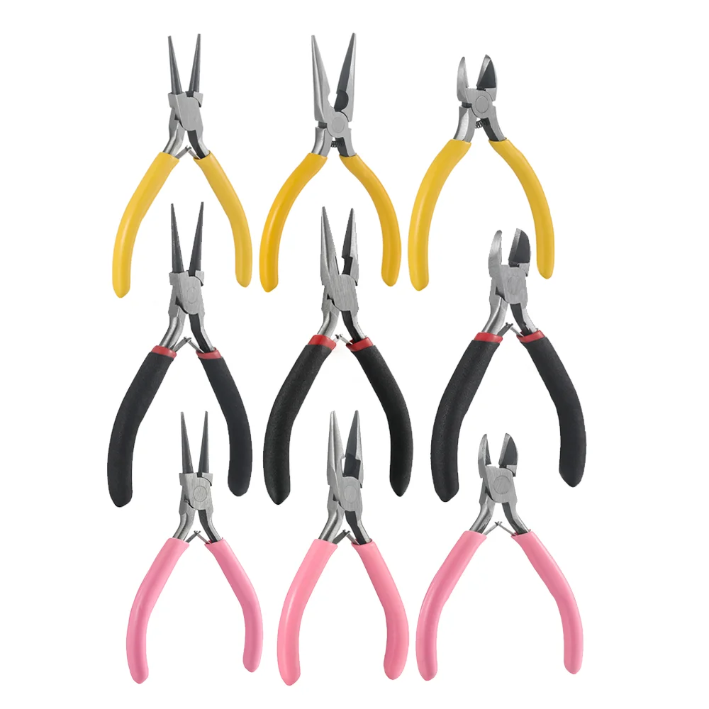 3 teile/satz Tragbare Schmuck Machen Zangen Werkzeug Nadel Runde Nase Zange Diagonal Zange für DIY Schmuck Hardware Machen Reparatur Werkzeug