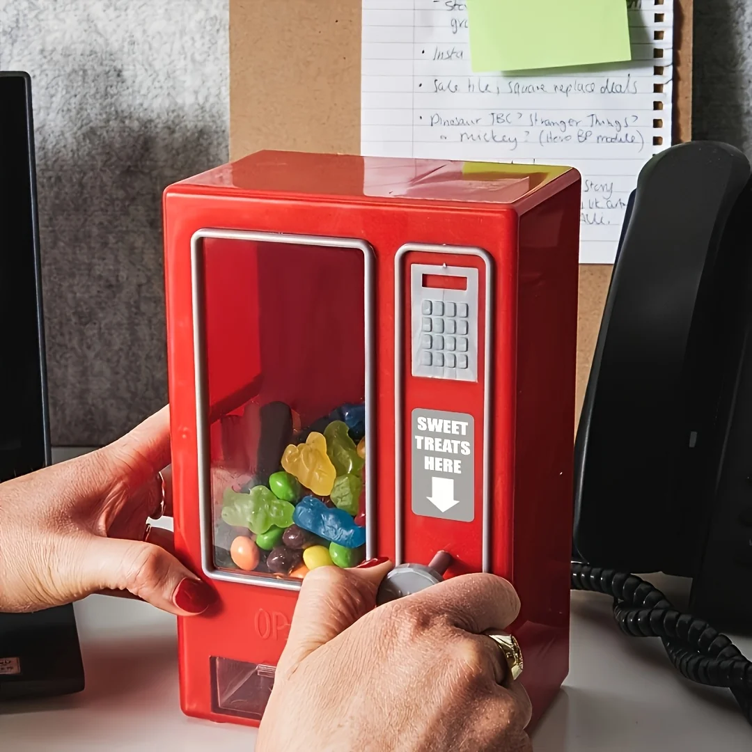 Mini Candy Dispenser Vending Machine Retro Desktop Snack Storage Box Manual Pull Lever Treat Dispenser for Kids Home Office Part