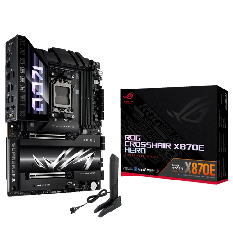 

New ROG CROSSHAIR X870E HERO ATX Motherboard Support AMD Socket AM5 for AMD Ryzen 9000/8000/7000 Series Desktop Processors