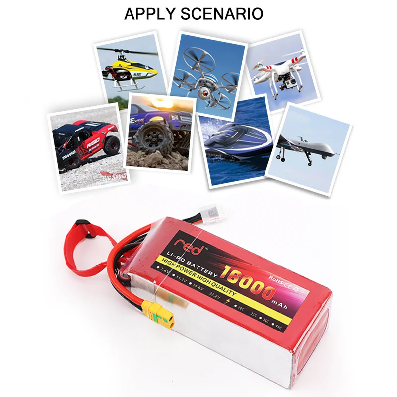 7.4V 11.1V 14.8V 18.5V 22.2V  2S 3S 4S 5S 6S 10000 12000 16000 22000mAh 25C RC LiPo Battery RC Car Agricultural Spraying Drone