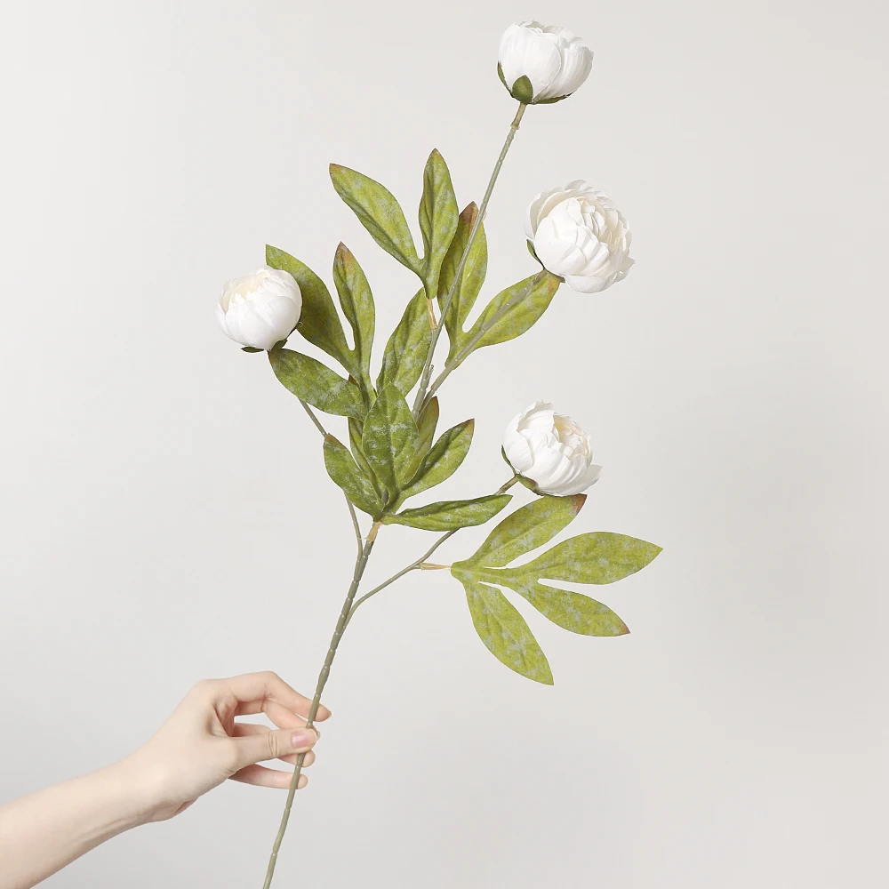 1 Stück Künstliche Pfingstrosen-Blumensträuße aus Seide für Heim-Dekoration, Party, Hochzeit, Braut-Dekoration, DIY-Vasen-Zubehör – Detail 10