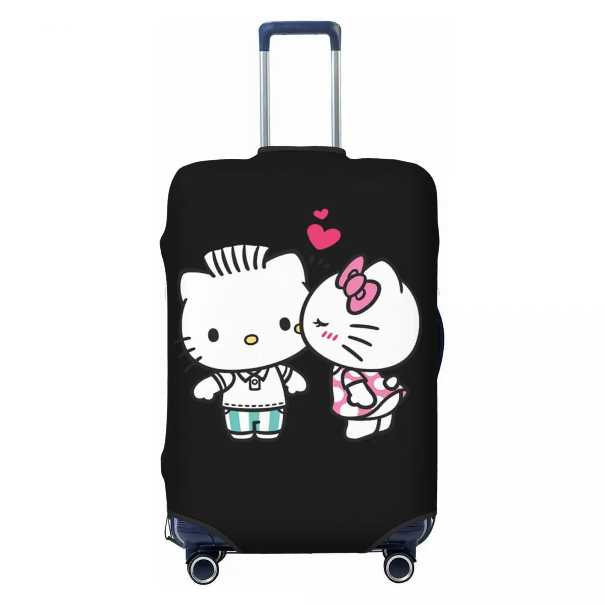 

Custom Hello Kitty Cat Love Suitcase Cover Washable Luggage Protective Covers for 18-32 inch