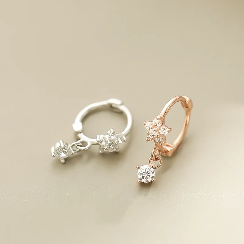 925 Sterling Silver Earrings Women Fashion Jewelry High Quality Simple Flower Hollow Long Tassel Earrings
