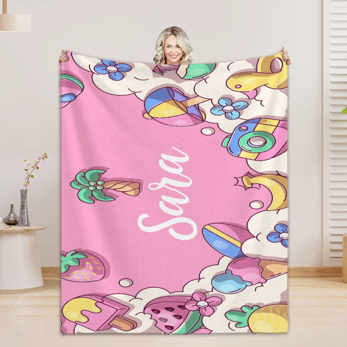 Name Custom Blanket Personalized Baby Blankets Cute Flannel Blanket Home Decor Sofa Blanket Kids Blanket Birthday Gifts Boy Girl