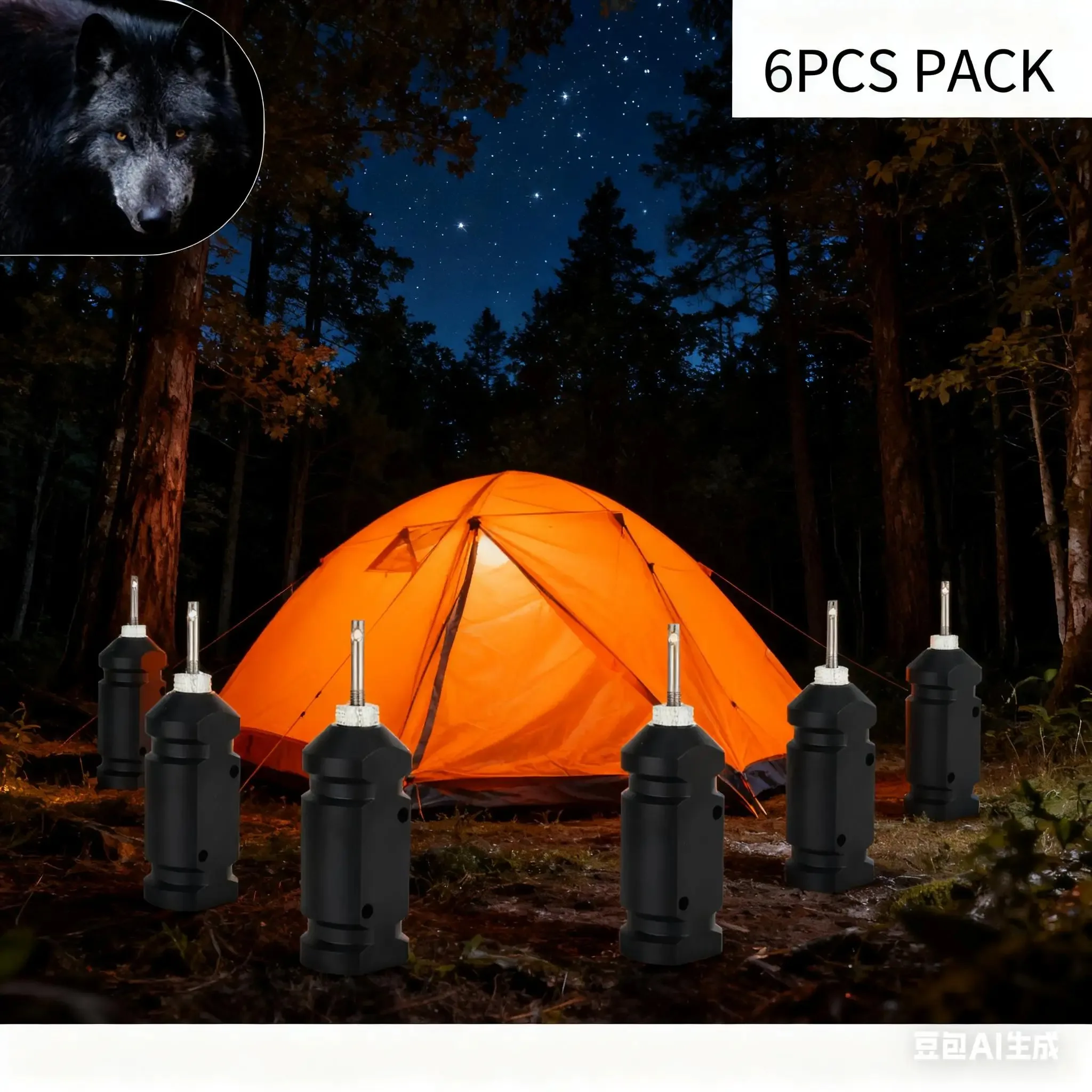 

6 упаковок сигнализации по периметру, громкое устройство безопасности для кемпинга 130 дБ, отпугивание медведей с кевларовым шнуром (оборона дома)