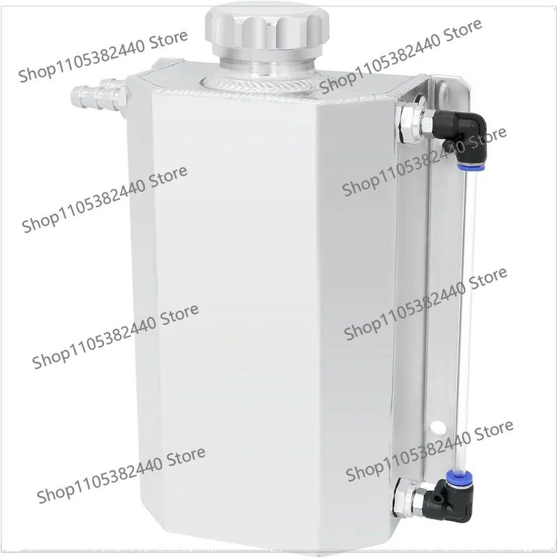 For Universal Square Oil Catch Can 1L/2L, Aluminum Breather Tank with Filter for Car Modification