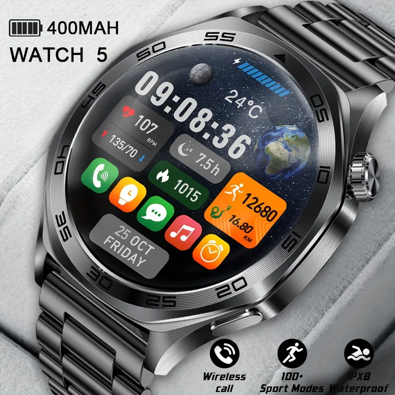 

2025 new outdoor military grade smart men's watch 1.46inch HD AMOLED screen heart rate detection Bluetooth call IP68 waterproof