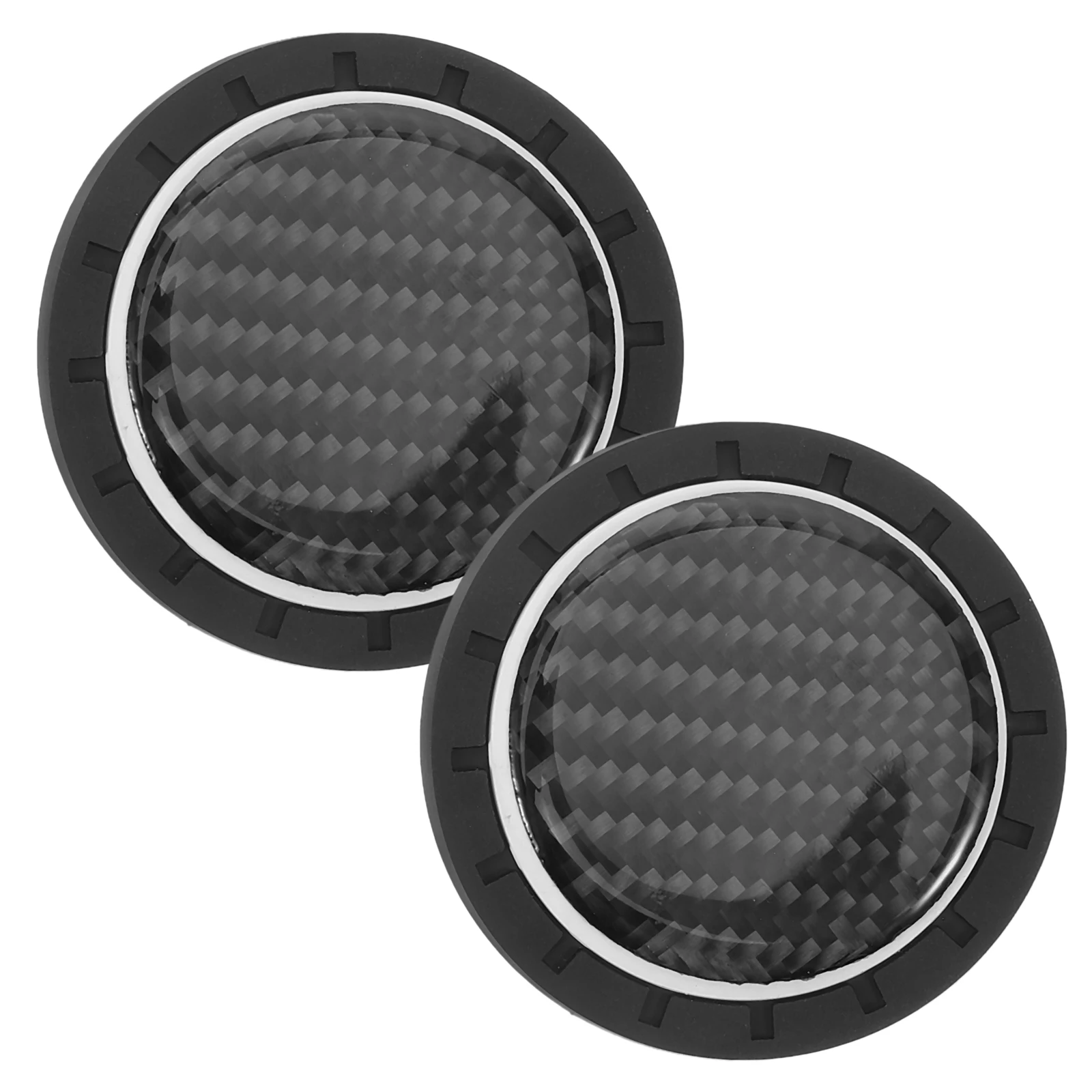

2pcs Carbon Fiber Car Cup Holder Coaster Non Slip Travel Mat for Women Easy Clean Accessories Interior Drink Stand