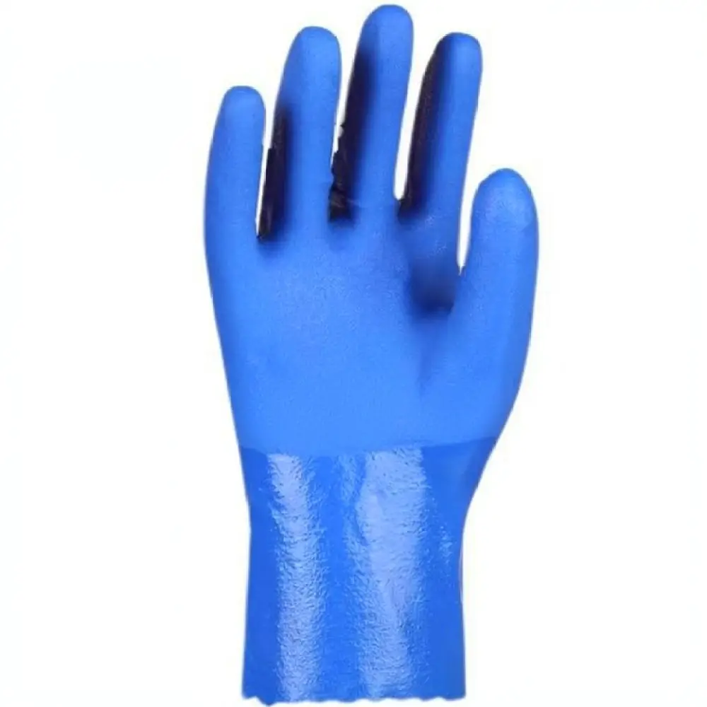 Waterproof Oil Resistant Safety Work Gloves Non Slip Granule Texture Thickened Rubber Coating For Heavy Labor Tasks