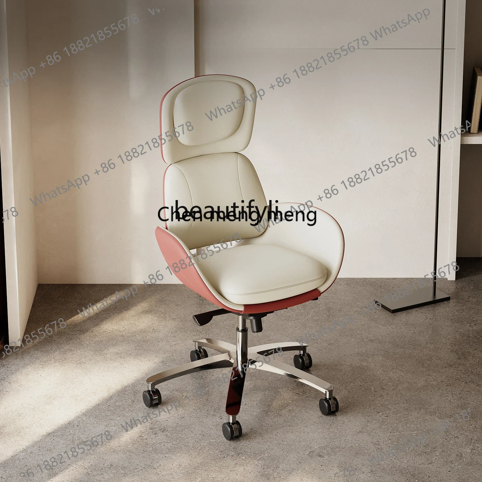 Nouvelle arrivée Designer ergonomie étude ordinateur chaise haut de gamme en cuir maison d'affaires italien minimaliste confortable sédentaire vache