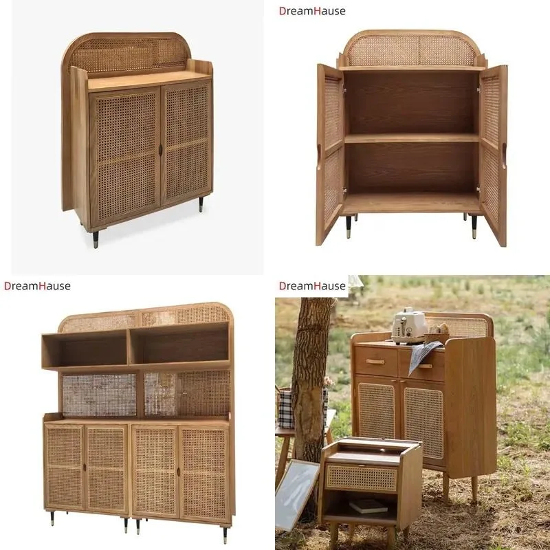 Solid Wood Dining Side Cabinet for Living Room and Dining Room Household Wooden Storage Locker