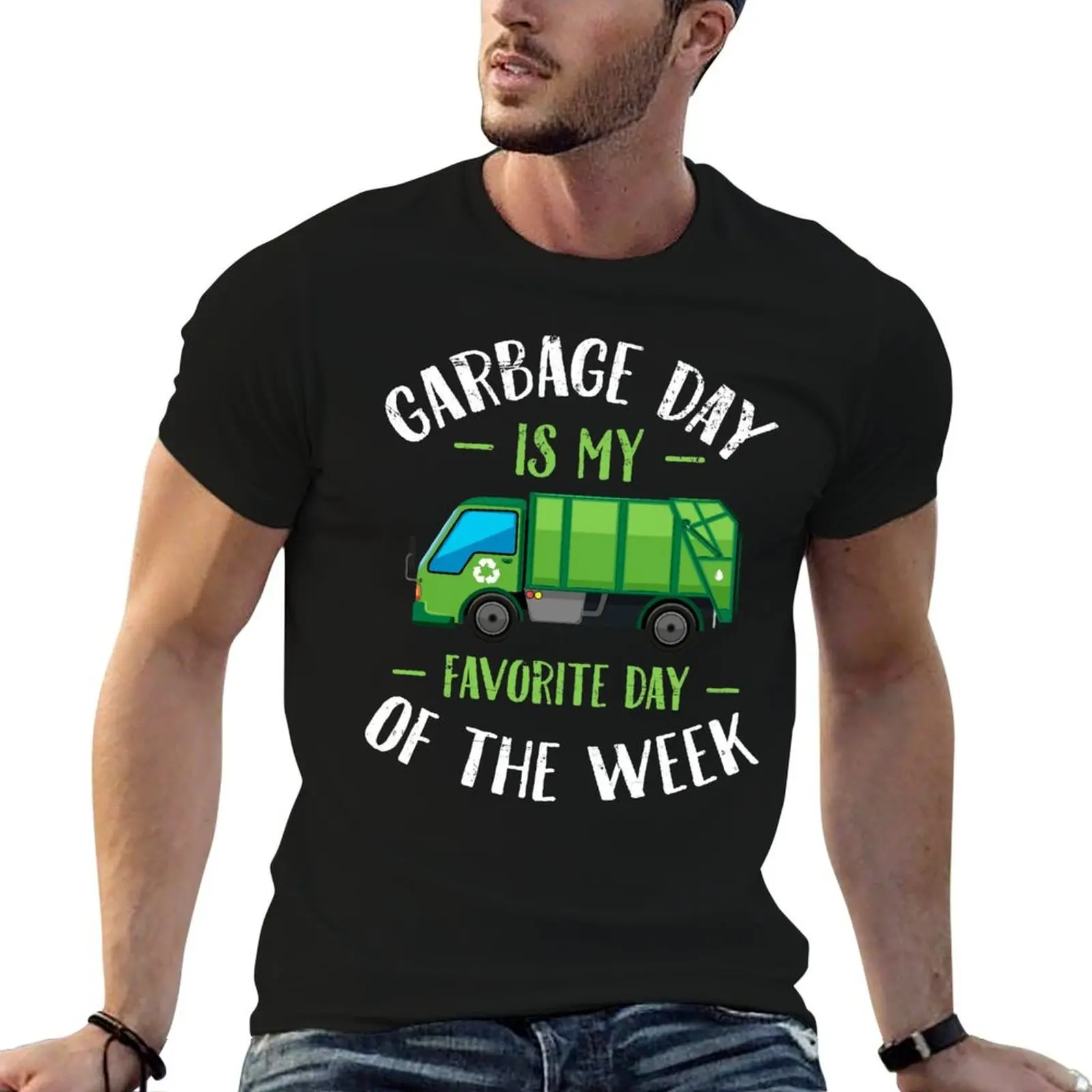 

Garbage day is my favorite day of the week - Garbage truck T-Shirt man t shirts high quality luxury brand T-Shirt