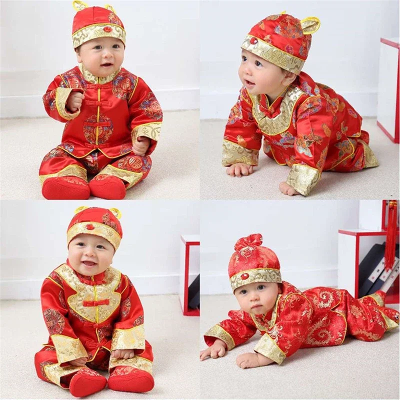 Baby Kids Tang Suit Chinese Traditional New Year Clothing One-Year-Old Costume Children Tang Clothing Photography Clothes