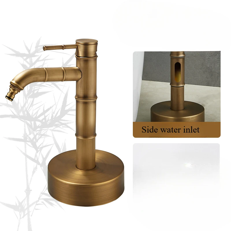 Outdoor All-copper Antique Bamboo Faucet Villa Water Pipe Column Anti-freeze Crack Outdoor Garden Courtyard Watering Flower