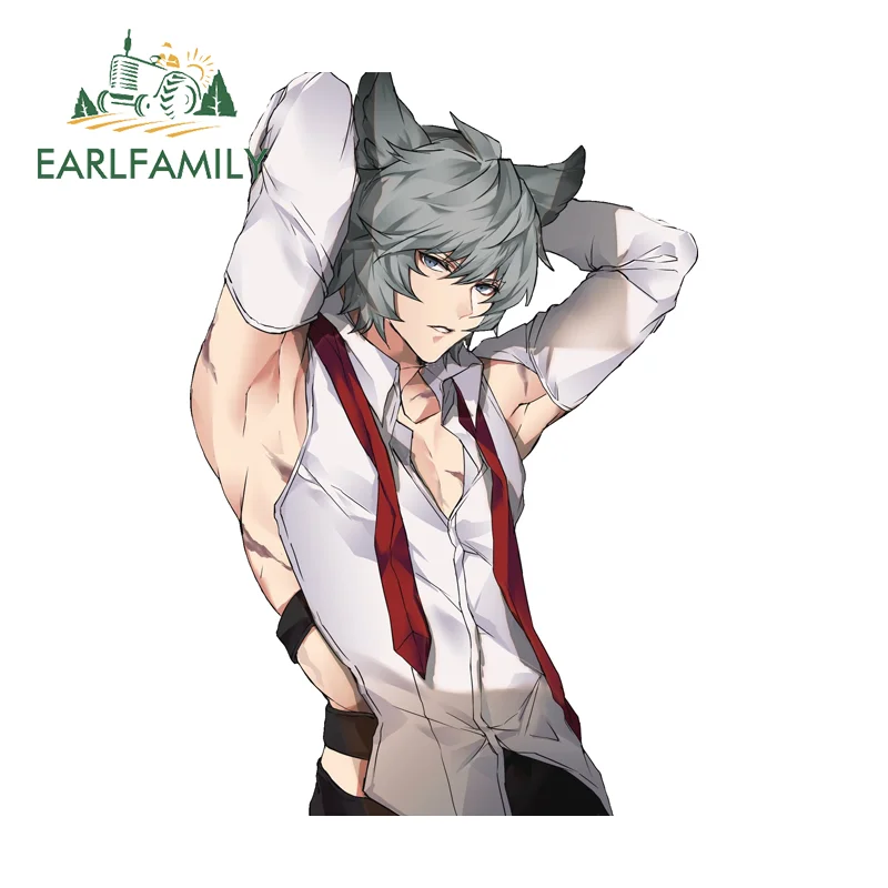 EARLFAMILY Furry Man DIY Motorcycle Stickers Creative Amusing Skateboard Surfboard Decals PVC Suitable for Exterior Accessories