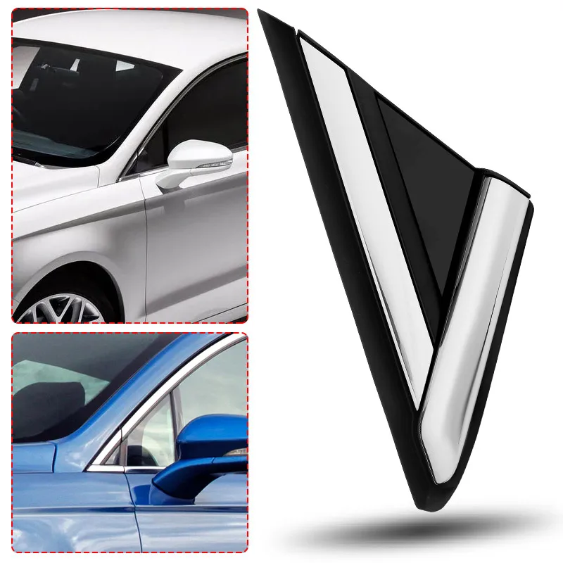 Front Right Fender Pillar Trim – Mirror Corner Molding – Chrome & Black – For Ford Fusion 2013-2018