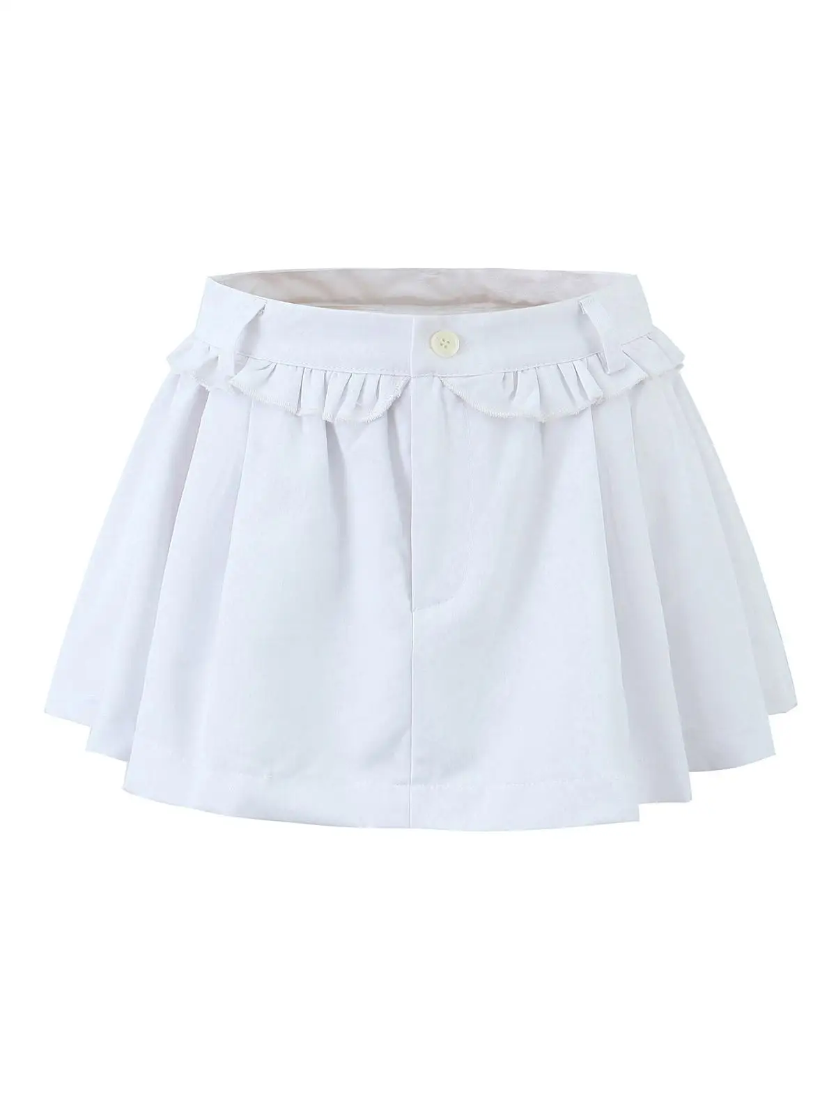 Ele – jupe bouffante trapèze pour femmes, longueur f, taille haute, plissée, ombrello, rue, couleur Pure, autre matériau