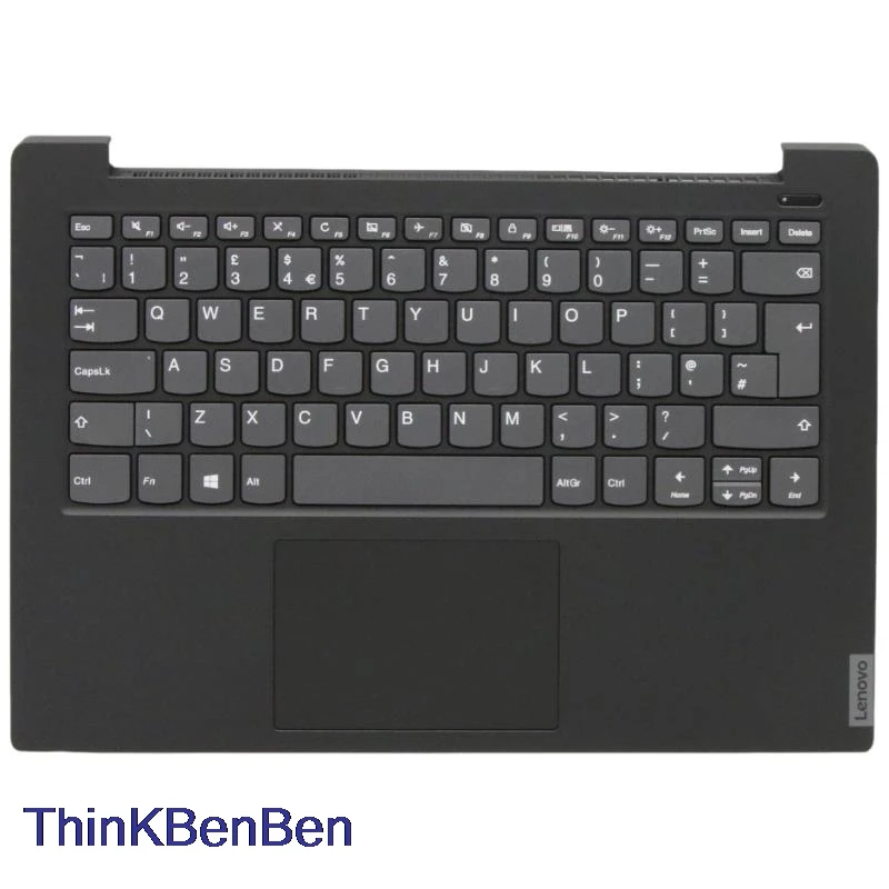 Casing atas Keyboard hitam Onyx Inggris UK penutup cangkang Palmrest untuk Lenovo Ideapad S340 14 14IWL 14API 14IIL 14IML 5CB0S18378