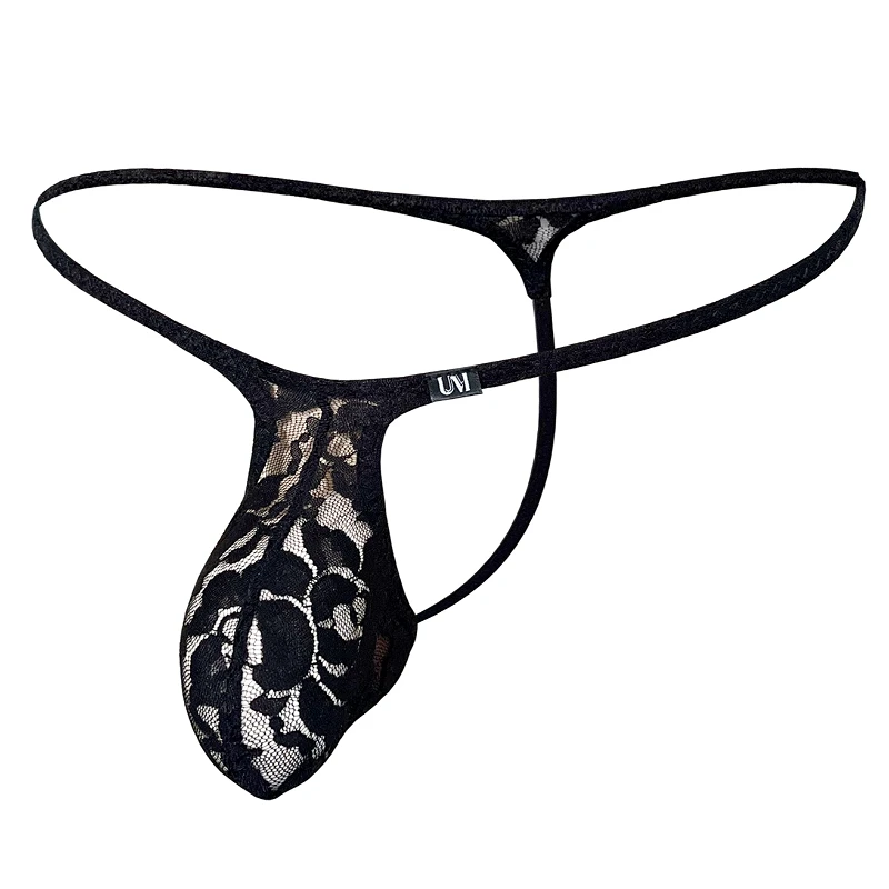 

Мужские кружевные стринги, сексуальное прозрачное нижнее белье с анатомическим мешочком, танга с низкой посадкой, эластичные трусы-слипы