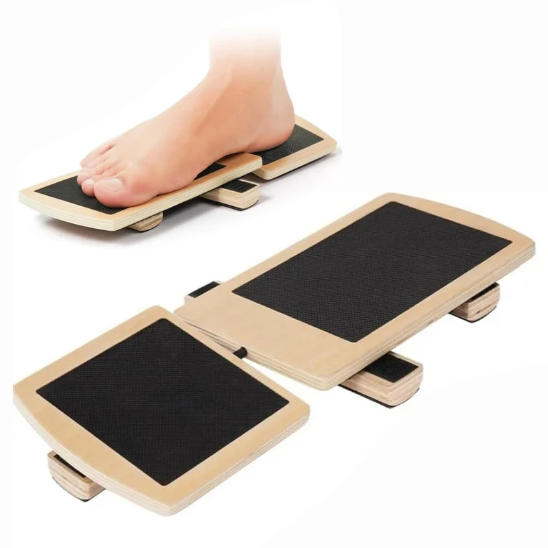 New Solid Wood Foot Stretching Board Yoga Trainer Wooden Ballet Single Leg Balance Board For Sprained Ankle Stability Exercises