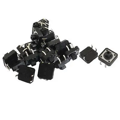 

Кнопочный переключатель мгновенного действия, 4-контактный DIP, сквозное отверстие 12x12x7,3 мм