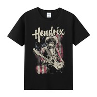 Jimi Hendrix T-shirt Men's Summer Casual Fashion Trend Short Sleeve Loose and Comfortable Cotton Men's and Women's Top