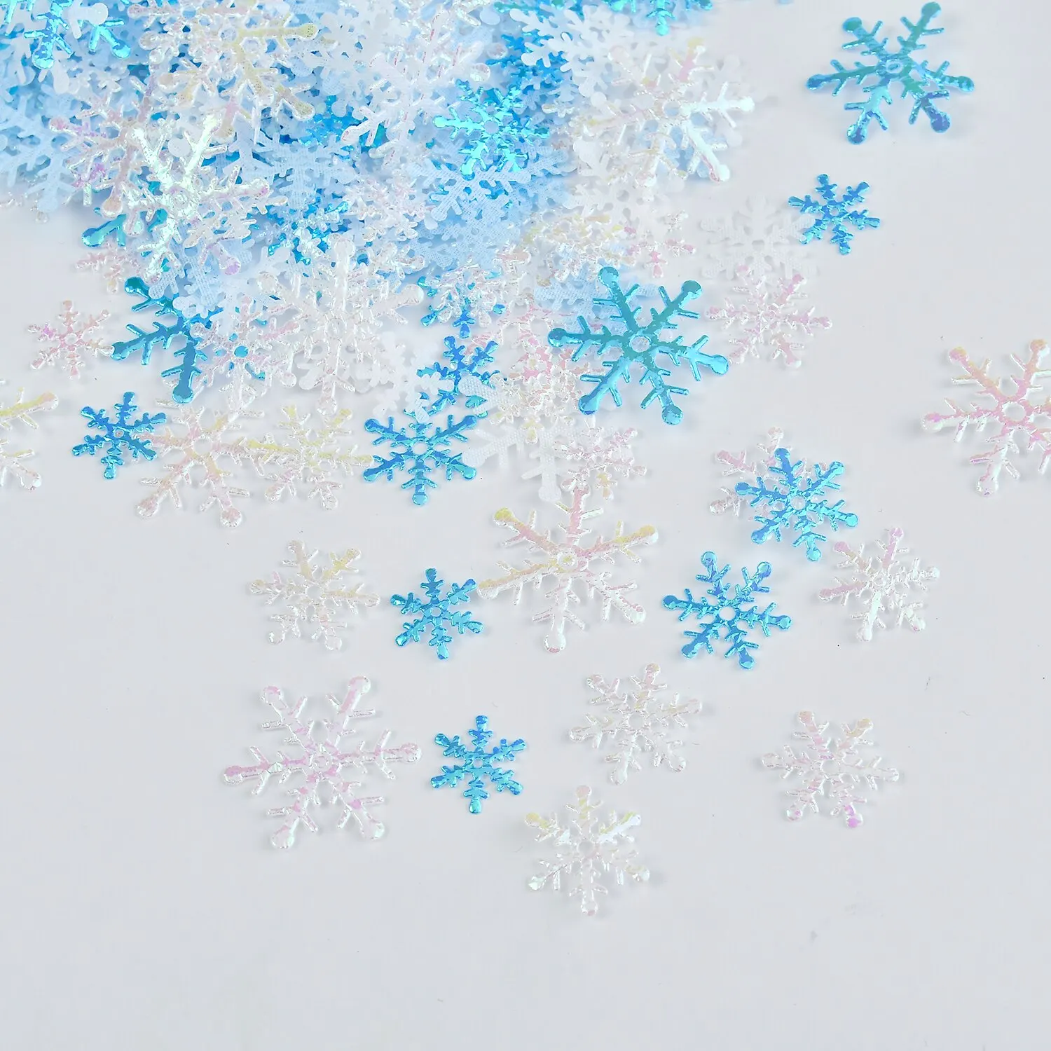 Christmas Decoration Non-woven Fabric Snowflake Blue and White Multi-size Mixed 500pcs