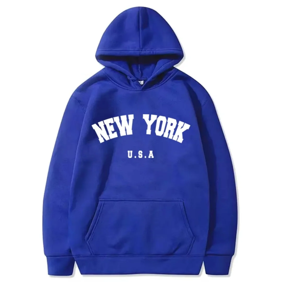 Nova york camiseta gráfica com letras puro algodão outono e inverno moda infantil moletom com capuz masculino e feminino y2k