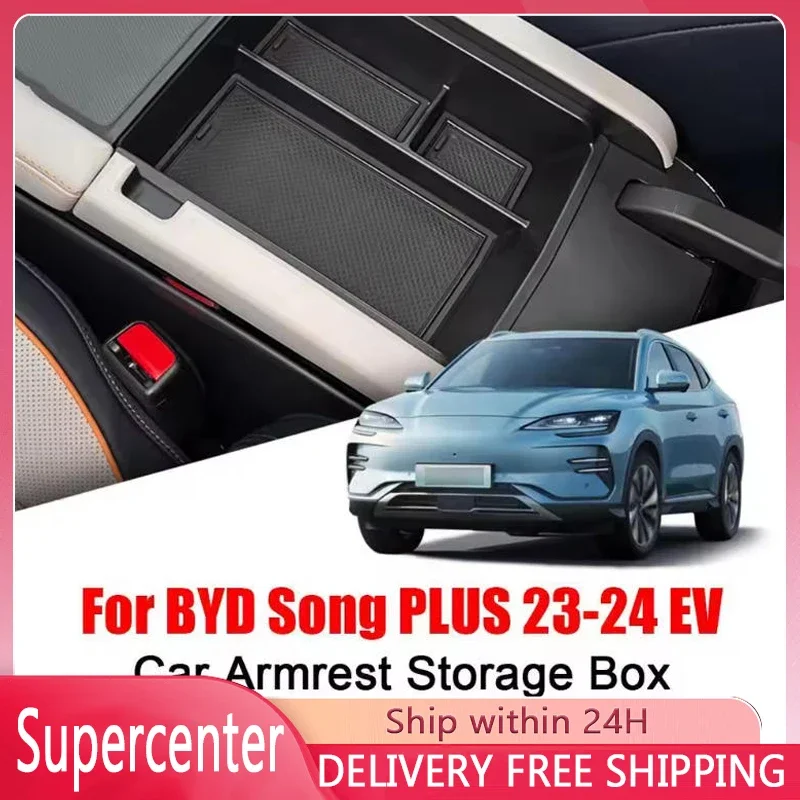 

Armrest Storage Box Cup Holder for BYD Seal U Sealion 6 Song Plus Champion Edition 2023 2024 2025 Car Interior Accessories