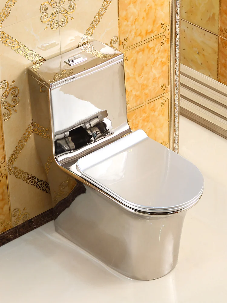 Silver toilet, creative and personalized art bar, flush toilet, super whirlpool anti odor toilet