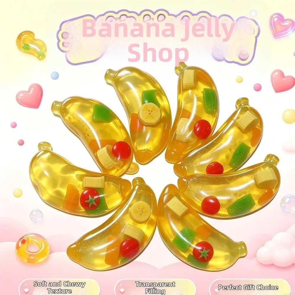 Portable TPR Banana Squeeze Simulated Fruit Soft Squeeze Simulated Banana Vent Stretch Elastic Fruits Pinch Adults