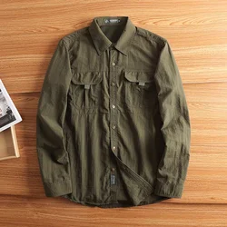 Motorcycle Shirt With Chest Zipper Pocket Tactical Shirt Men's Quick Drying Skin Protection Long Sleeved Shirt Team Work Shirt